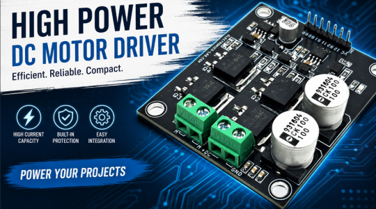 High Power DC Motor Driver for Robotics and DIY Projects
